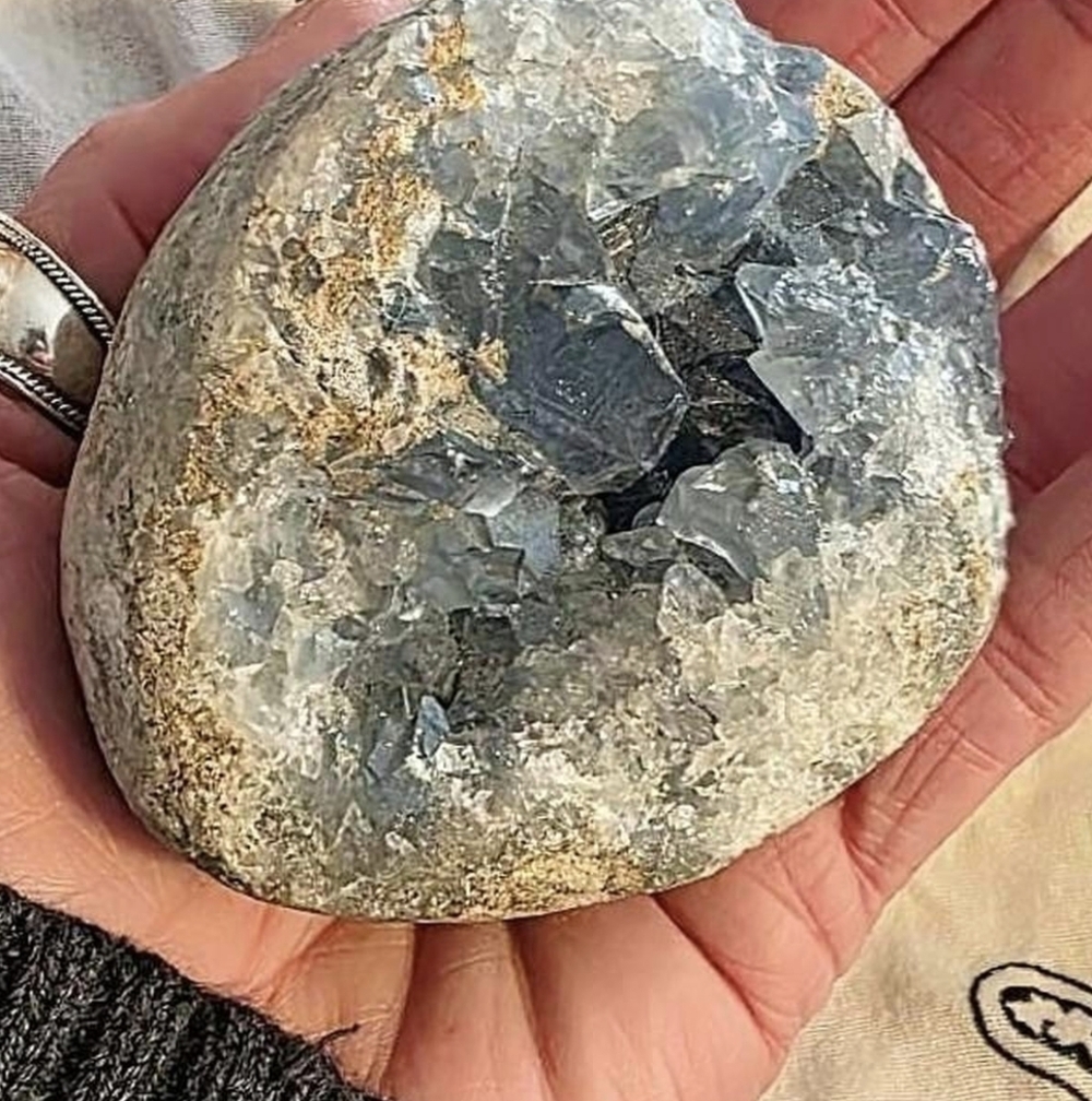 Natural Geode Crystal Stone Angelite